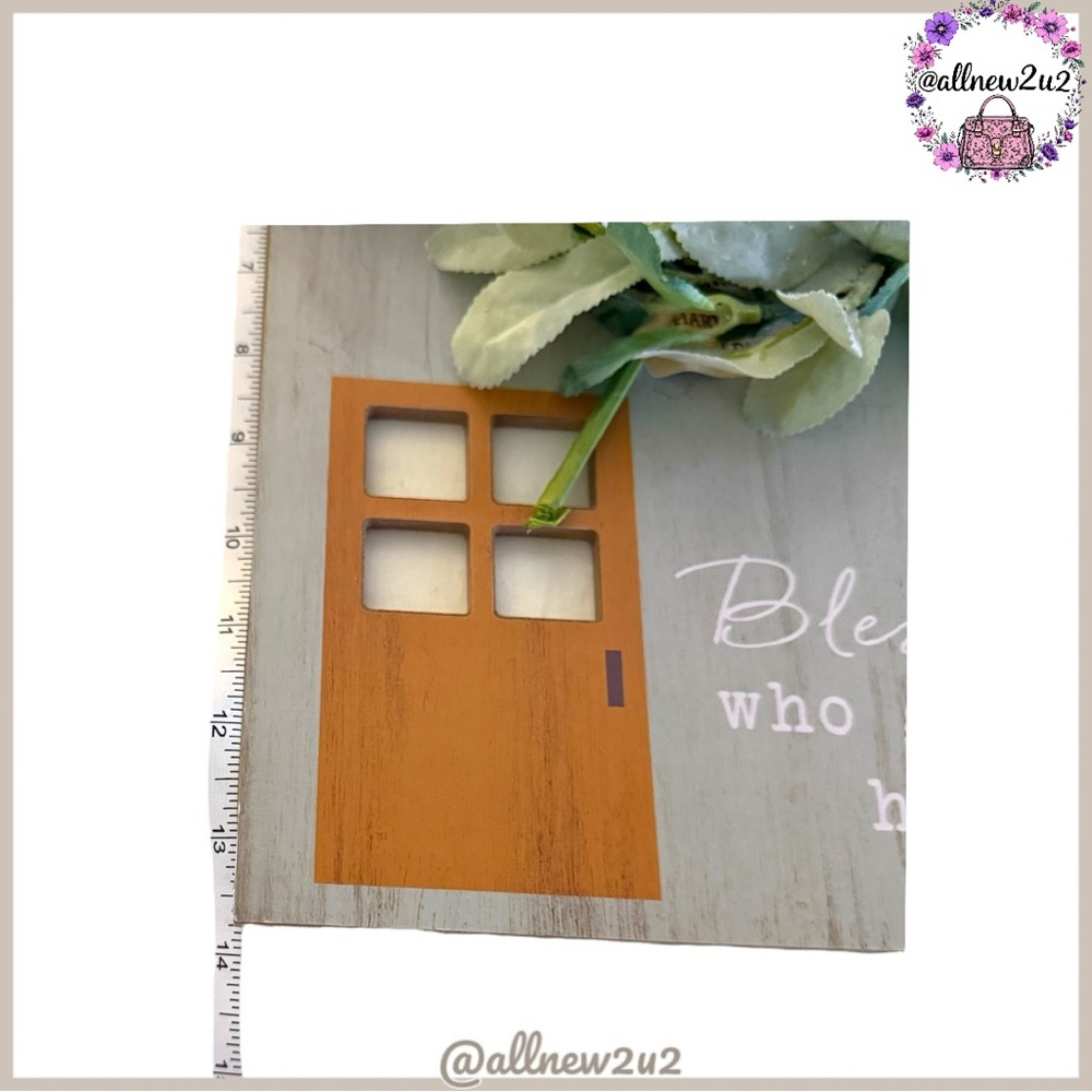 • New “Bless all who gather here” Home Accent Wall Decor Floral Design Host Pick - Picture 6 of 15